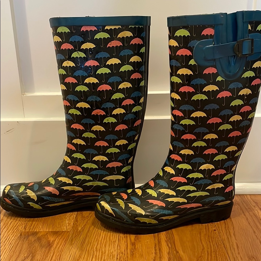 Colorful Umbrella Pattern Rain Boots